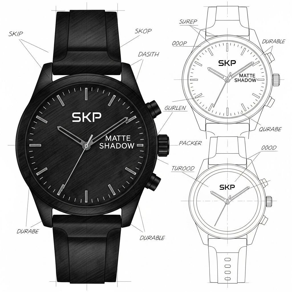 SKP Matte Shadow Chronograph Watch